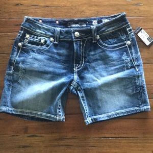 Womens Miss Me Mid Shorts